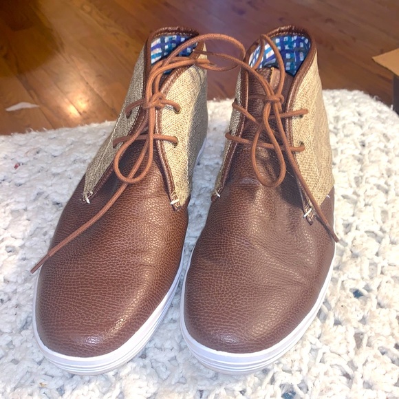 Ben Sherman, 11, leather/canvas Tall boat shoes main image 3